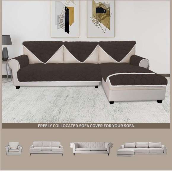 Easy Going Plush Sectional Sofa Cover 1 piece - Picture 3 of 8